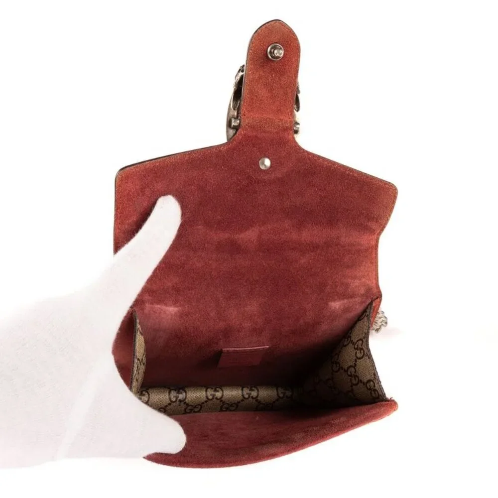 Gucci Blooms Dionysus Beige Burgundy Supreme Canvas Shoulder Bag - Picture 9 of 10